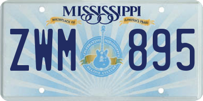MS license plate ZWM895
