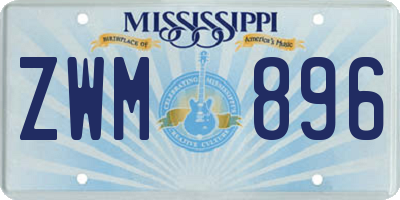 MS license plate ZWM896