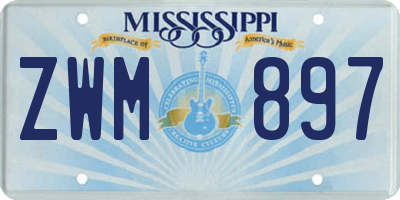 MS license plate ZWM897