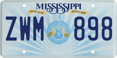 MS license plate ZWM898