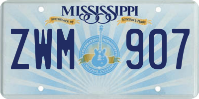 MS license plate ZWM907