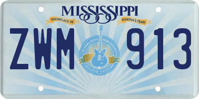 MS license plate ZWM913