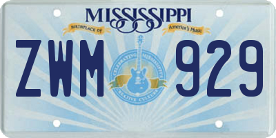 MS license plate ZWM929