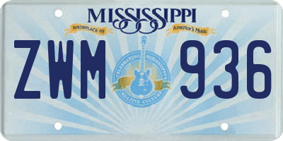 MS license plate ZWM936