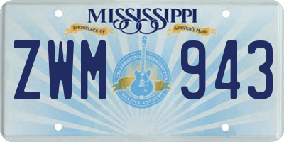 MS license plate ZWM943