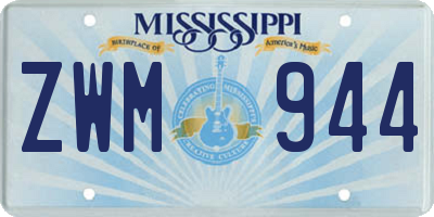MS license plate ZWM944