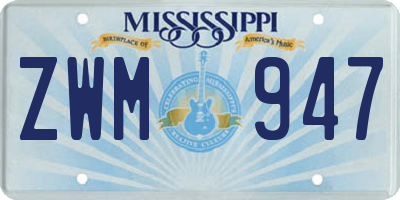 MS license plate ZWM947