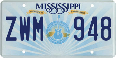 MS license plate ZWM948