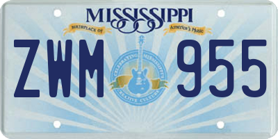 MS license plate ZWM955