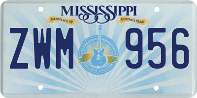MS license plate ZWM956