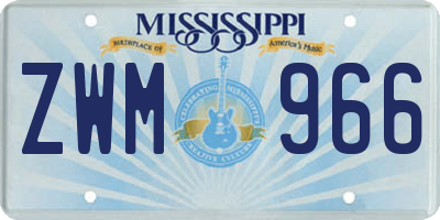 MS license plate ZWM966