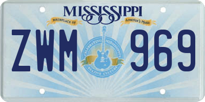 MS license plate ZWM969
