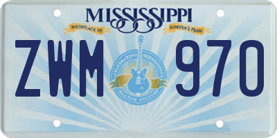 MS license plate ZWM970