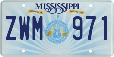 MS license plate ZWM971
