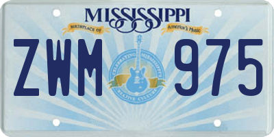 MS license plate ZWM975