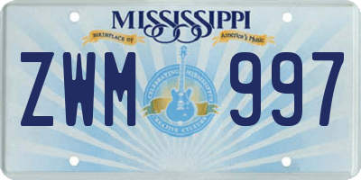 MS license plate ZWM997