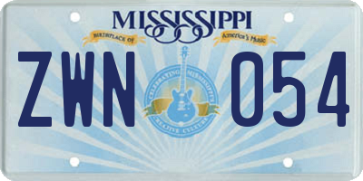 MS license plate ZWN054