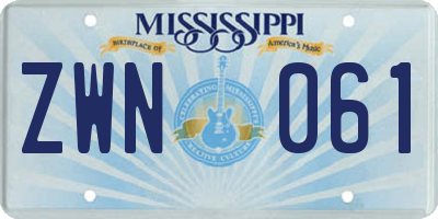 MS license plate ZWN061