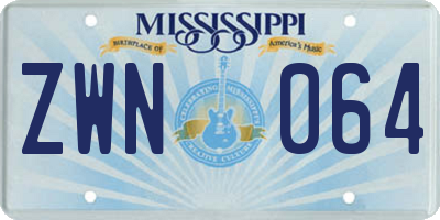 MS license plate ZWN064