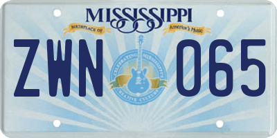 MS license plate ZWN065