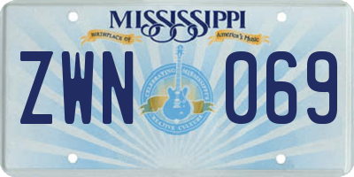 MS license plate ZWN069