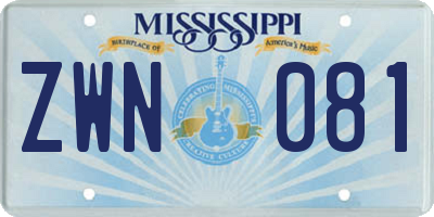 MS license plate ZWN081
