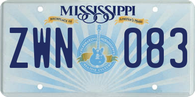 MS license plate ZWN083