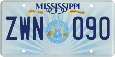 MS license plate ZWN090