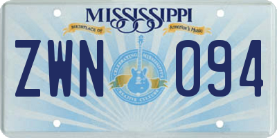 MS license plate ZWN094