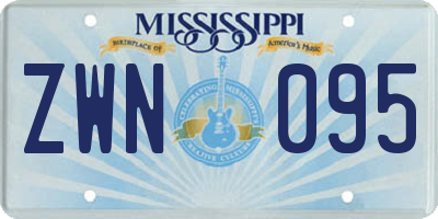MS license plate ZWN095
