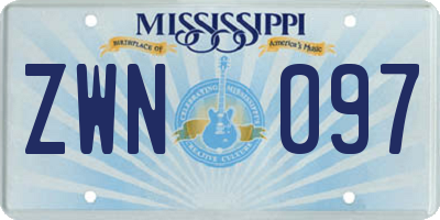 MS license plate ZWN097