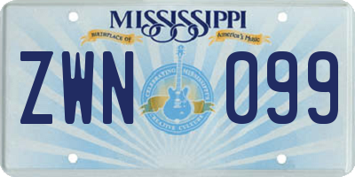 MS license plate ZWN099