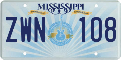 MS license plate ZWN108