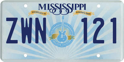 MS license plate ZWN121