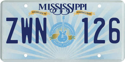 MS license plate ZWN126