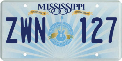 MS license plate ZWN127