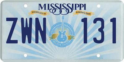 MS license plate ZWN131
