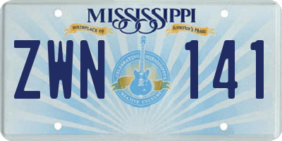 MS license plate ZWN141