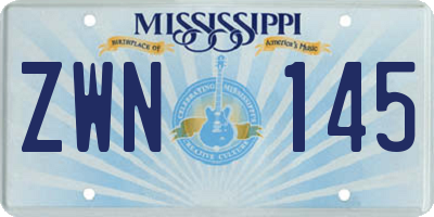 MS license plate ZWN145