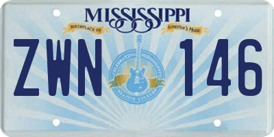 MS license plate ZWN146