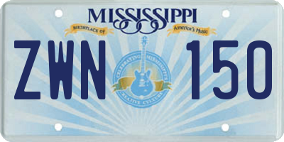 MS license plate ZWN150