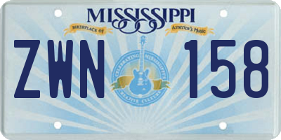 MS license plate ZWN158