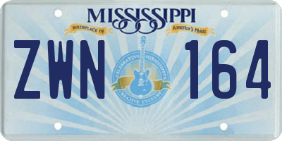 MS license plate ZWN164