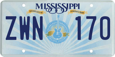 MS license plate ZWN170