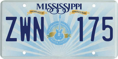 MS license plate ZWN175