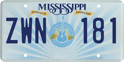 MS license plate ZWN181