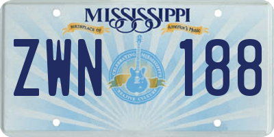 MS license plate ZWN188