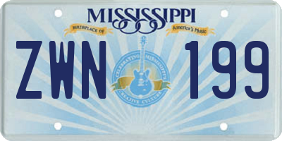 MS license plate ZWN199