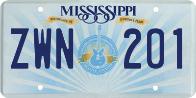 MS license plate ZWN201