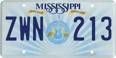 MS license plate ZWN213